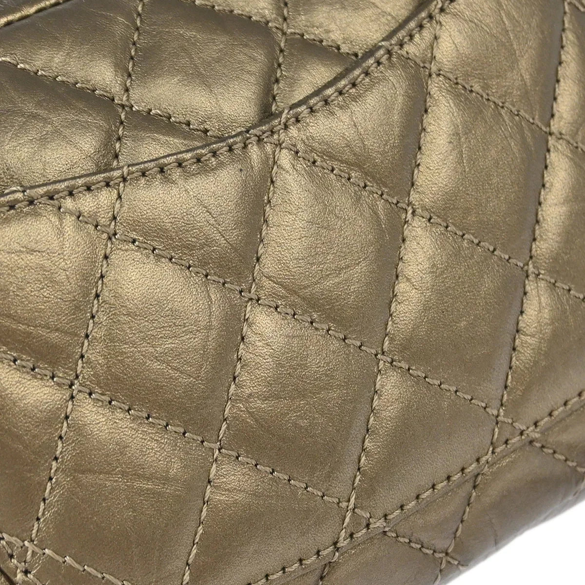 Chanel 2006-2008 Metallic Bronze Calfskin Cambon Ligne Handbag - Image 7