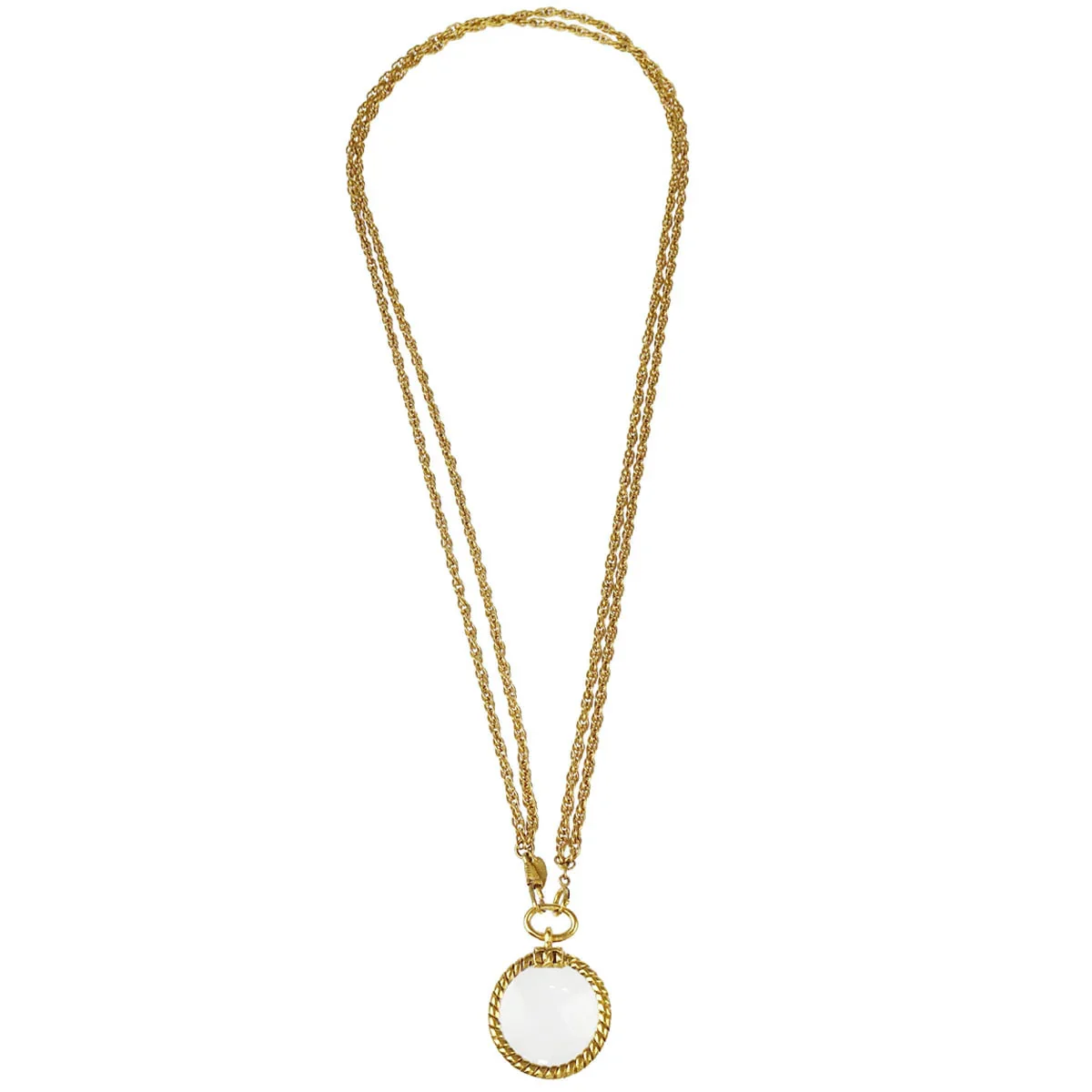 Chanel Loupe Chain Necklace Gold