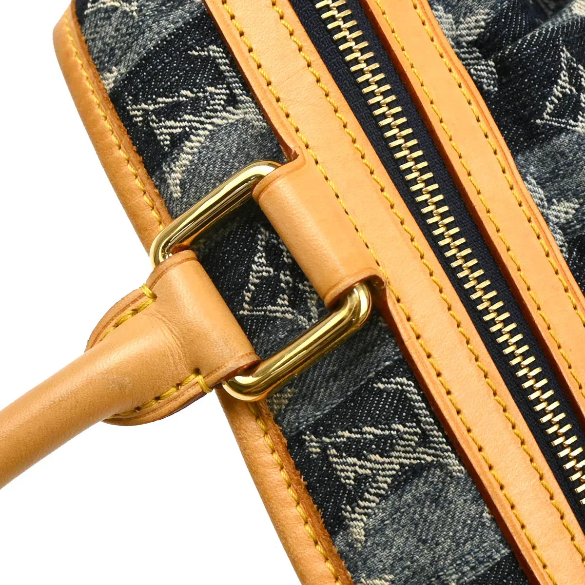 Louis Vuitton 2006 Blue Monogram Denim Cabas Raye GM 2way Shoulder Tote M95336 - Image 6