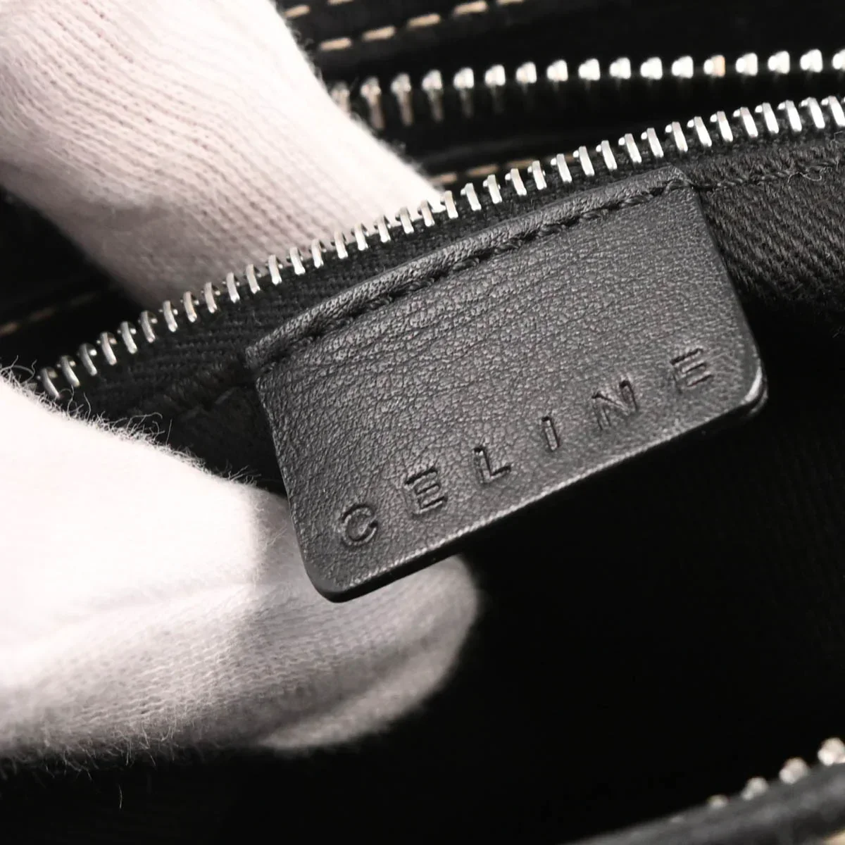 Celine Gray Macadam Handbag - Image 8