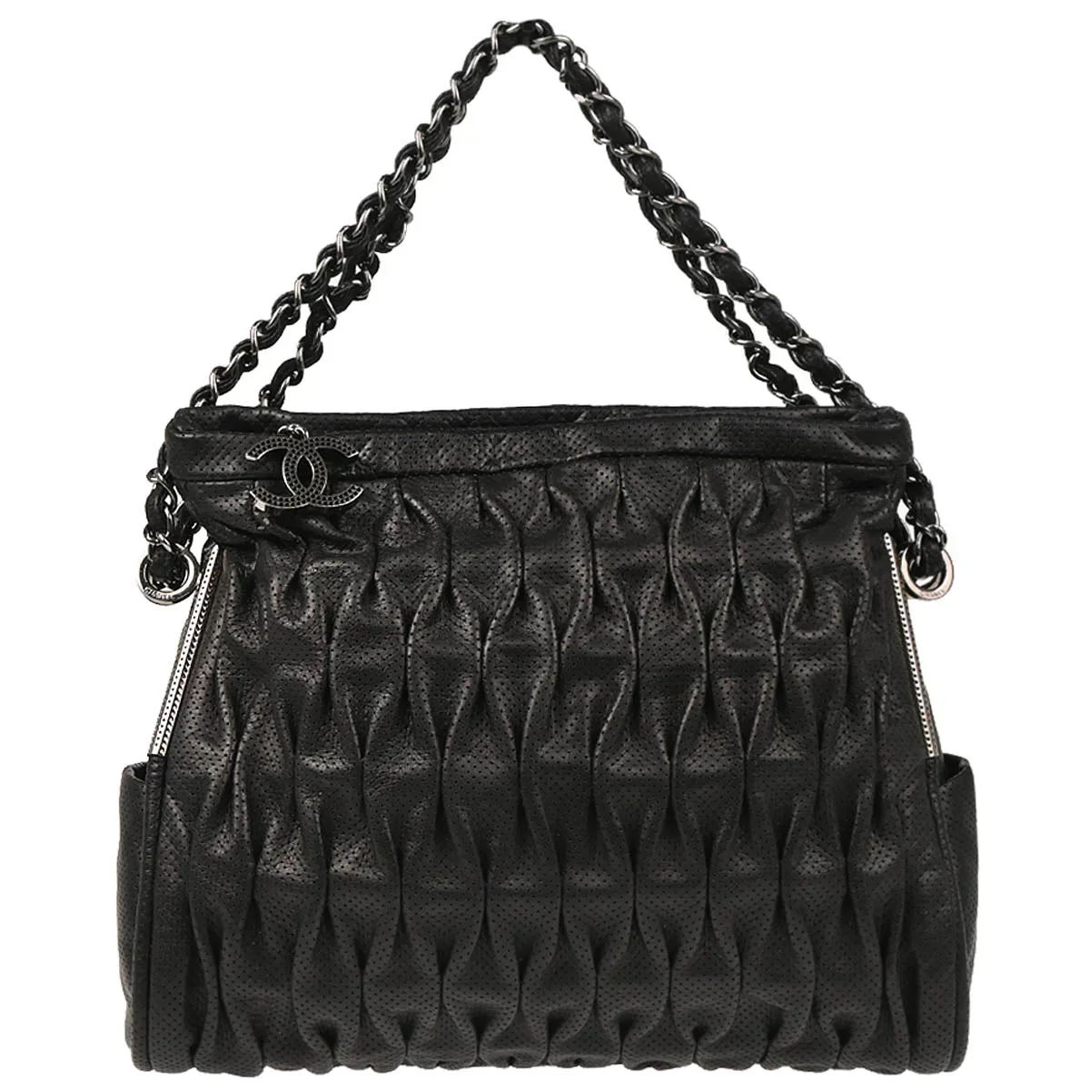 Chanel 2008-2009 Black Perforated Lambskin Handbag
