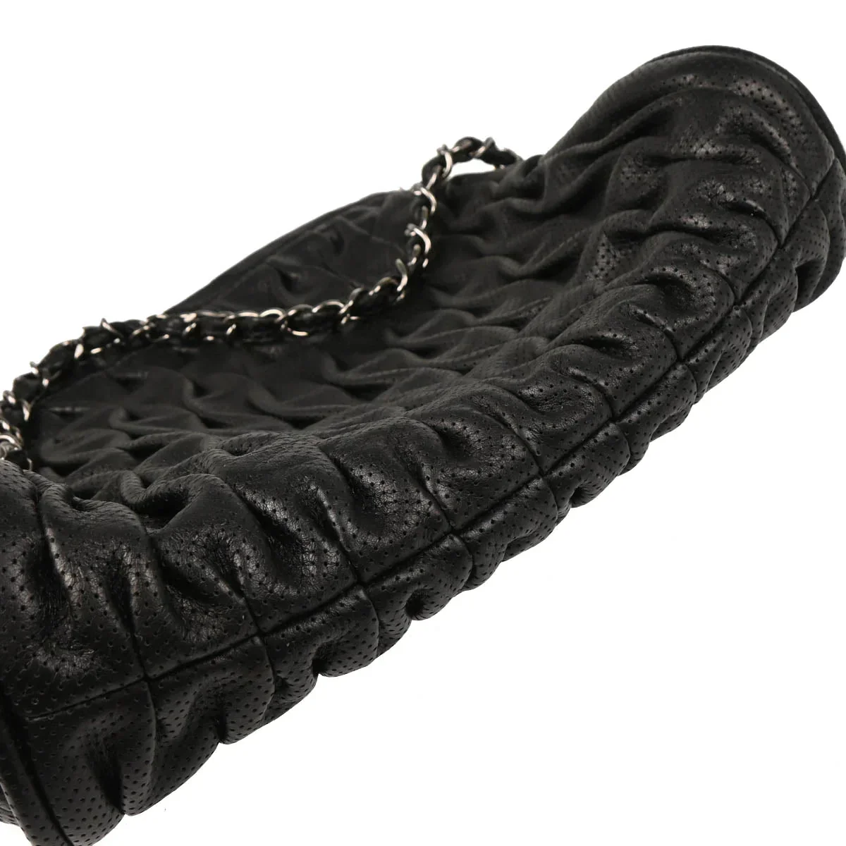 Chanel 2008-2009 Black Perforated Lambskin Handbag - Image 5