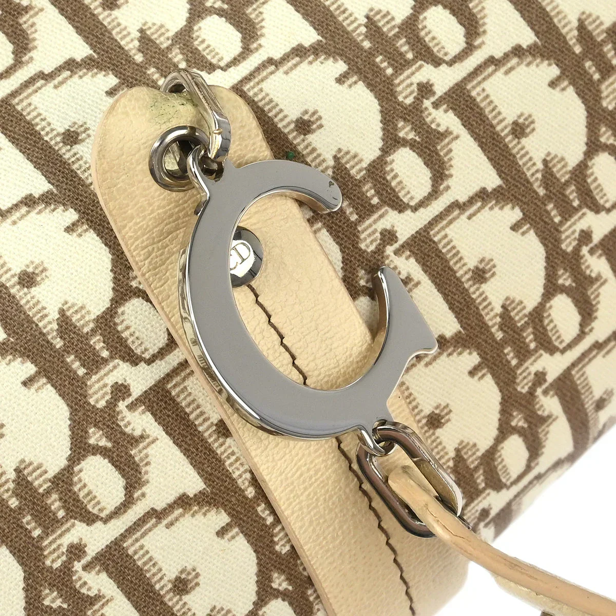 Christian Dior 2005 White Trotter Embroidered Flower Handbag - Image 6