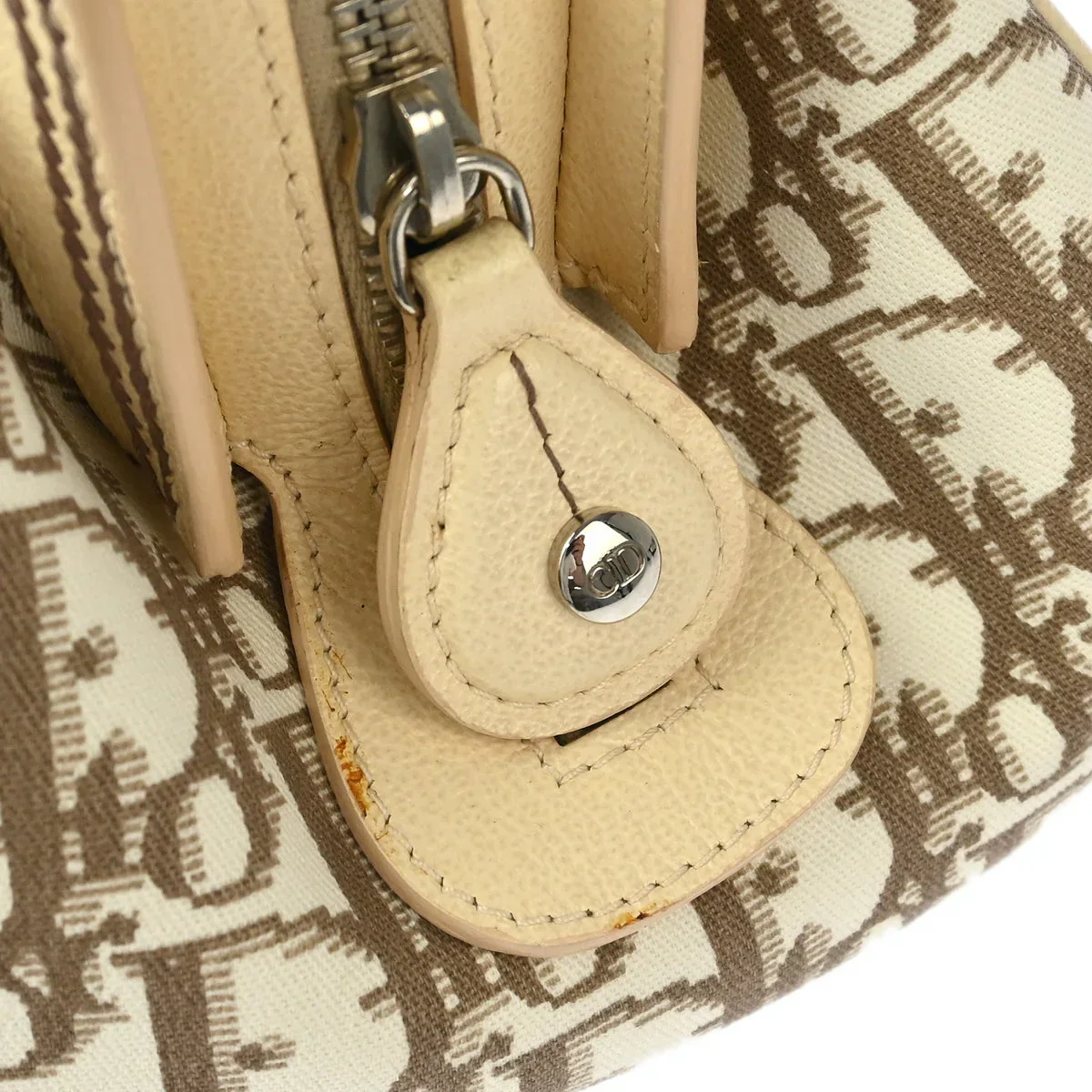 Christian Dior 2005 White Trotter Embroidered Flower Handbag - Image 7