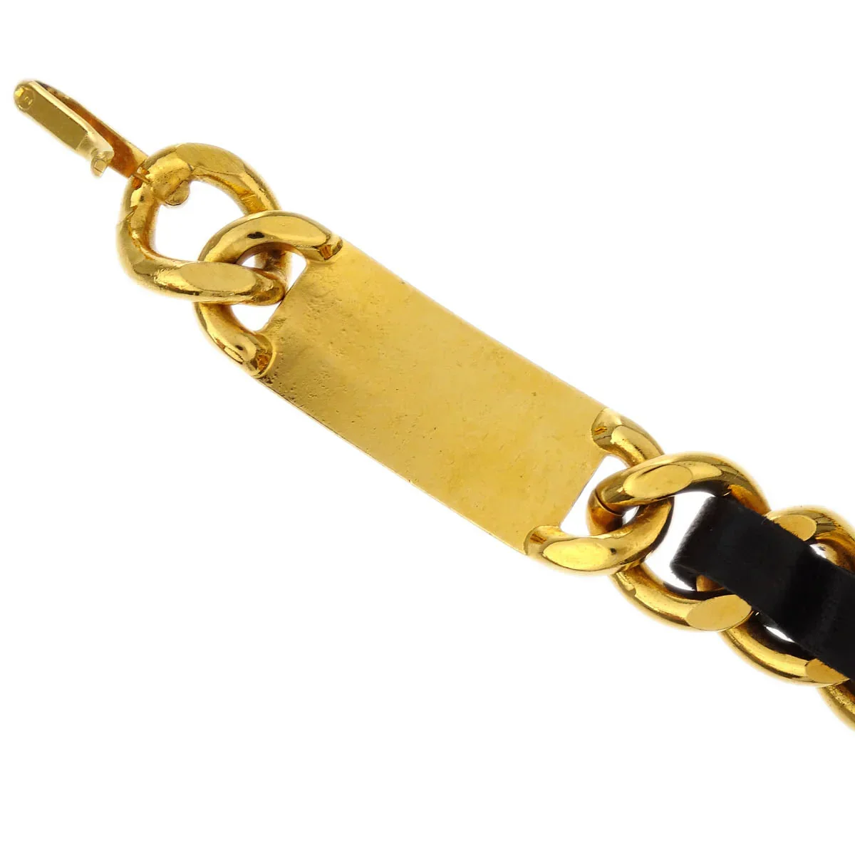 Chanel Chain Belt Medallion Gold Black Small Good - Image 4