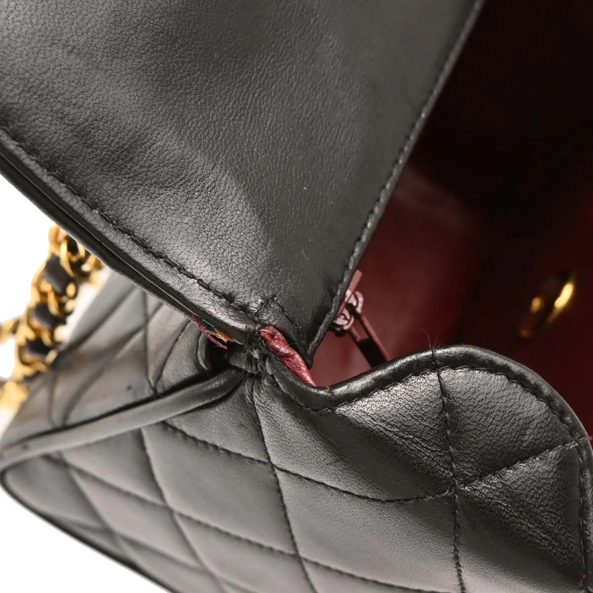 Chanel 1991-1994 Black Lambskin Shoulder Bag - Image 7