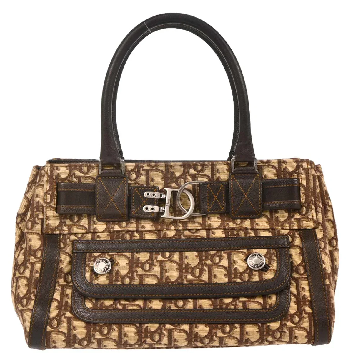 Christian Dior 2006 Brown Canvas Trotter Handbag