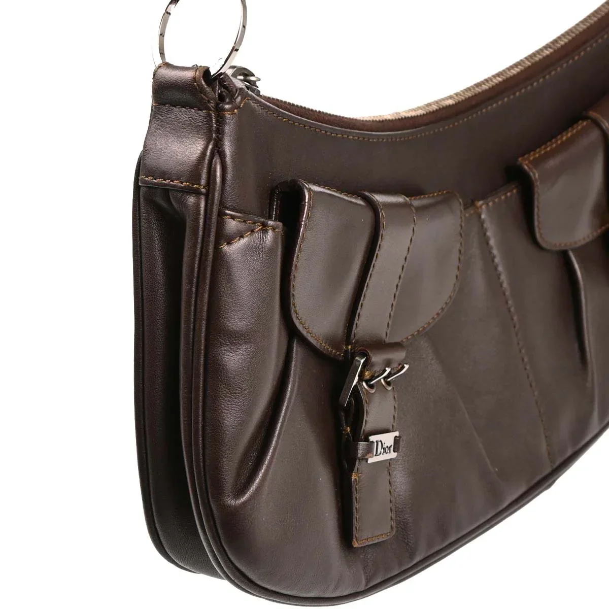 Christian Dior 2002 Brown Leather Handbag - Image 3