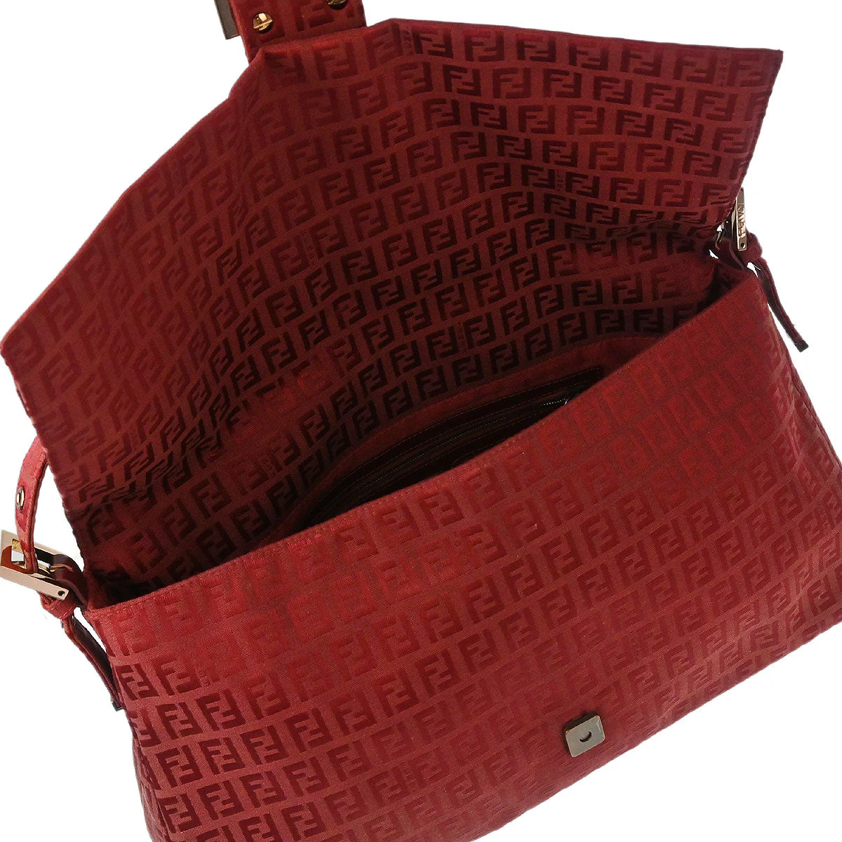 Fendi Red Zucchino Handbag - Image 7