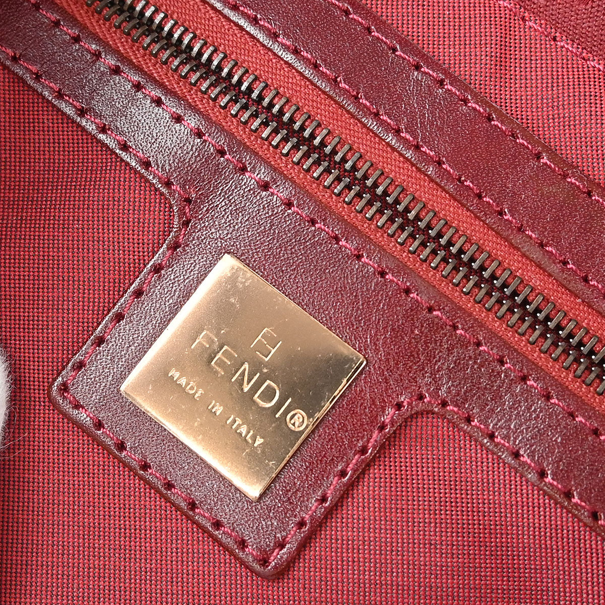 Fendi Red Zucchino Handbag - Image 9