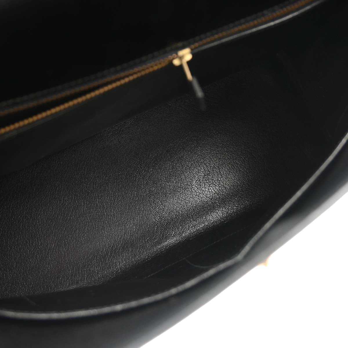 Hermes 1985 Black Box Calf Kelly 35 Retourne Handbag - Image 9