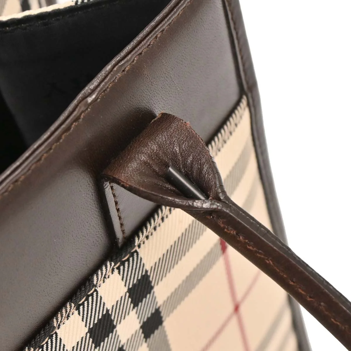 Burberry Beige Burberry Check Handbag - Image 7