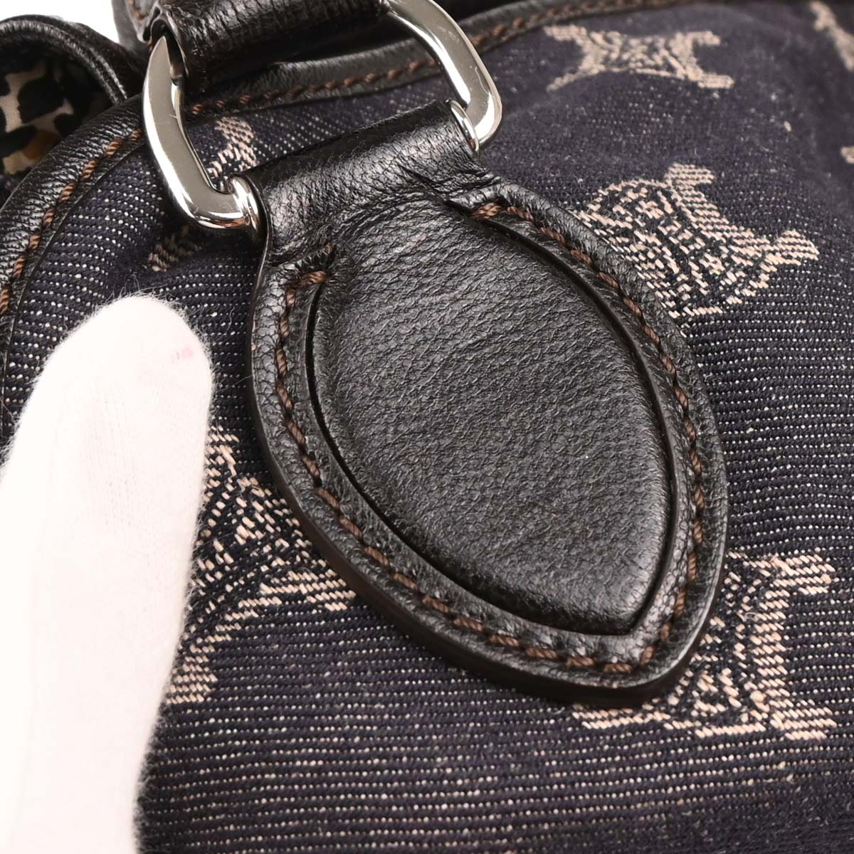 Celine Navy Denim Macadam Hobo Handbag - Image 5