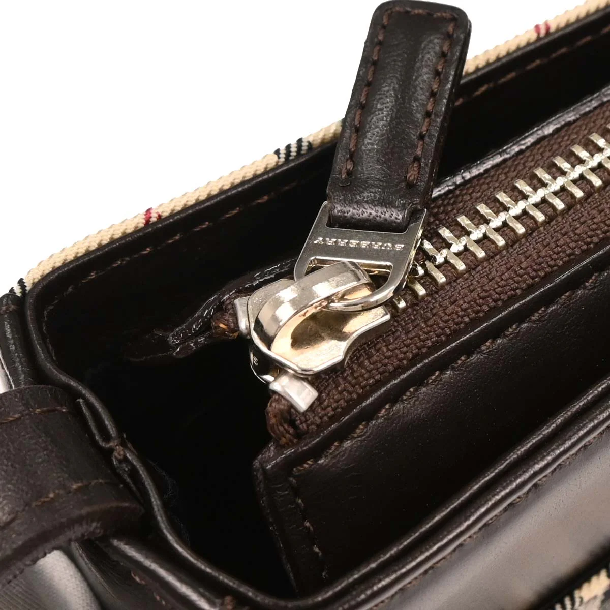 Burberry Beige Burberry Check Handbag - Image 7