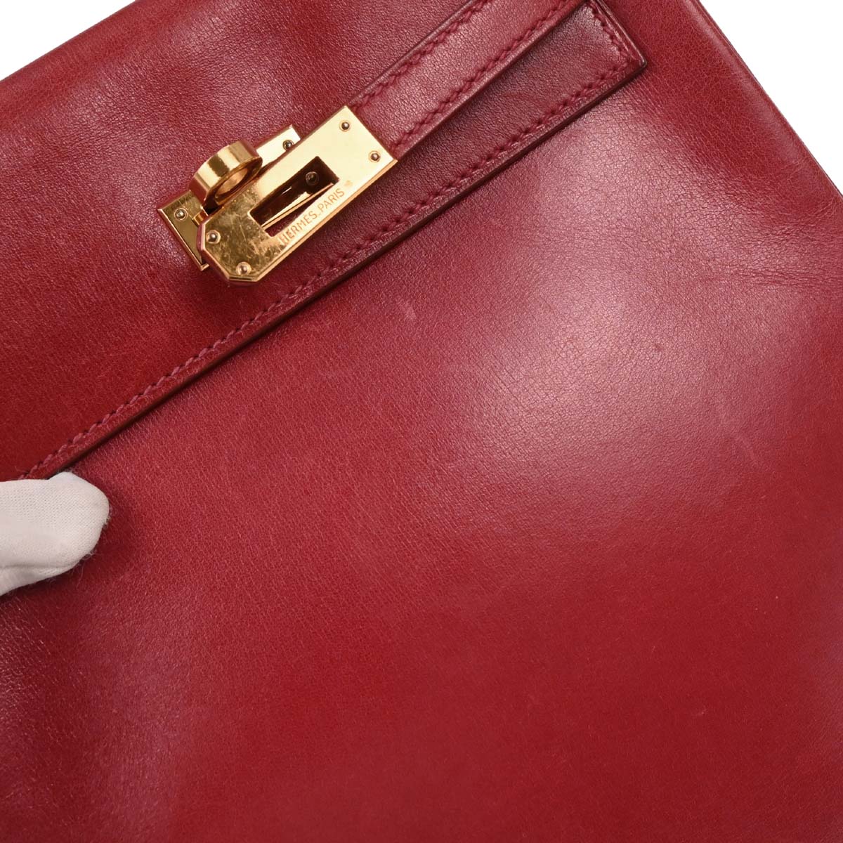 Hermes 1999 Rouge Vif Box Calf Kelly A Dos PM Backpack - Image 6