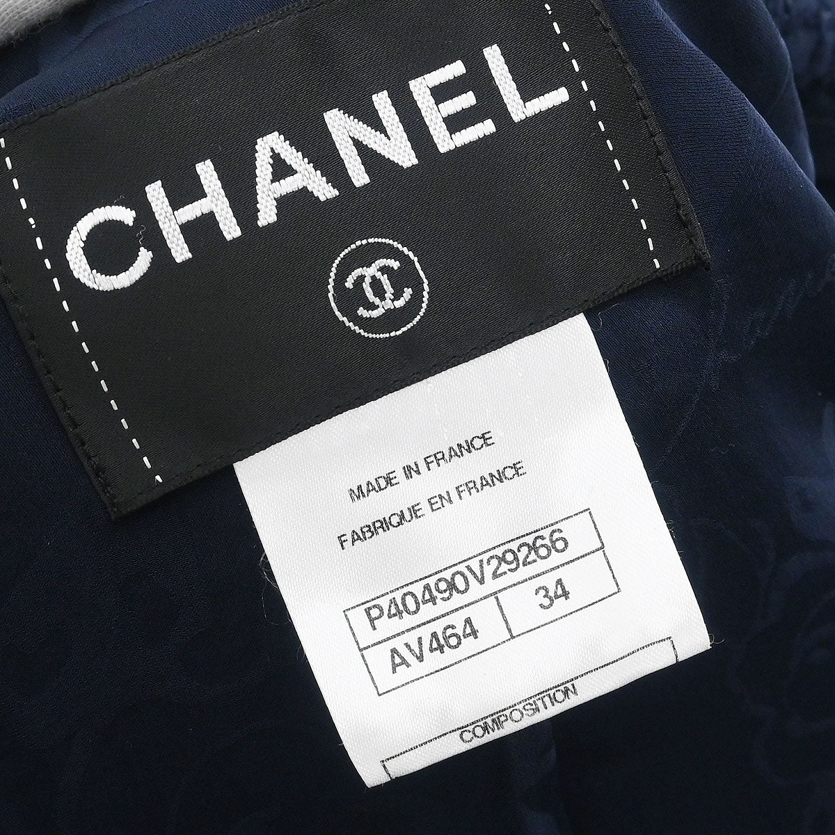 Chanel Single Breasted Jacket Navy #34 - Image 9