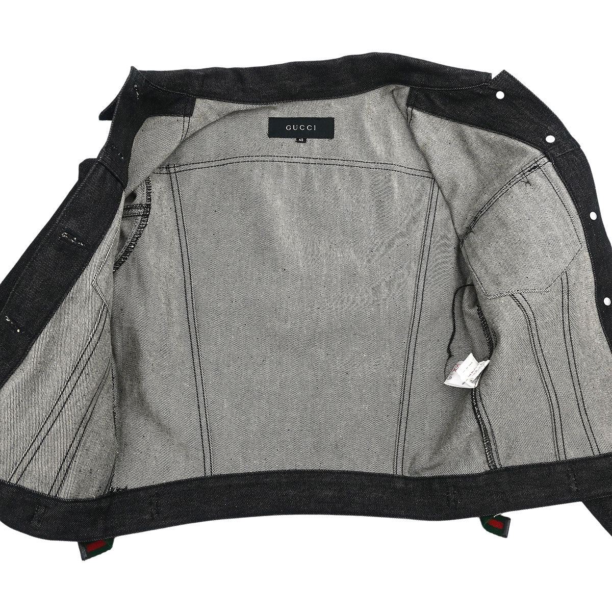 Gucci 1999 Denim Jacket Black #40 - Image 10