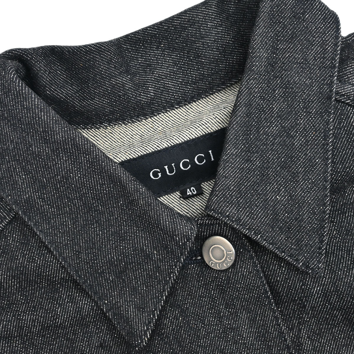 Gucci 1999 Denim Jacket Black #40 - Image 6