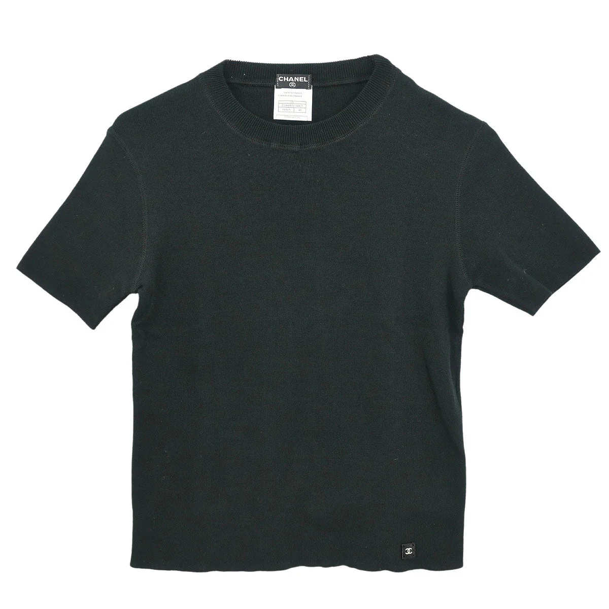 Chanel 2002 Short Sleeve T-shirt Top Black #40