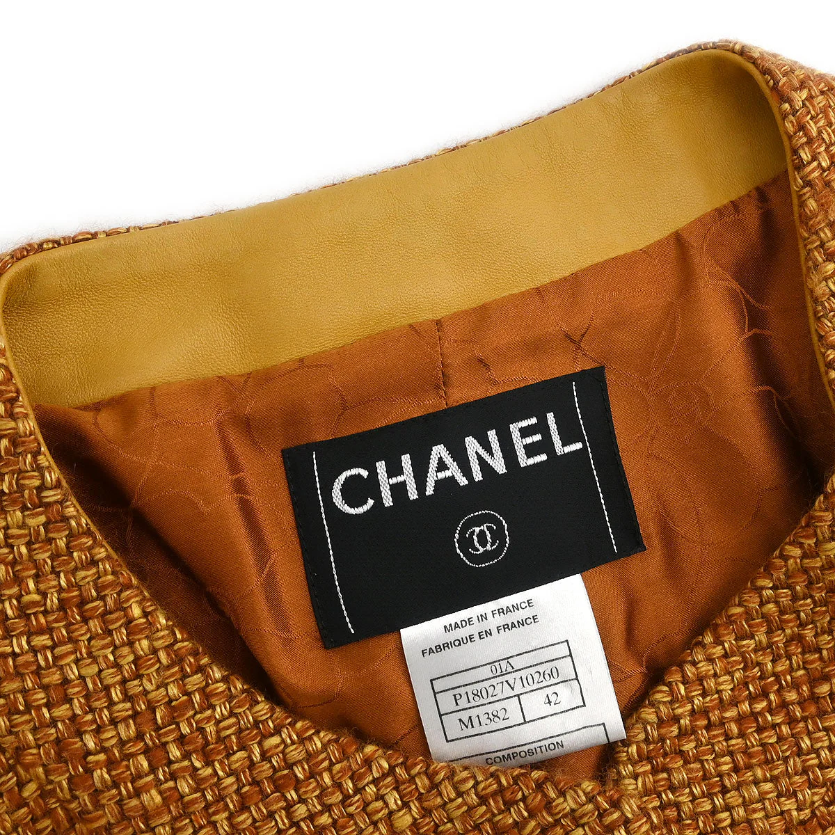 Chanel 2001 Single Breasted Collarless Jacket Brown 01A #42 - Image 4