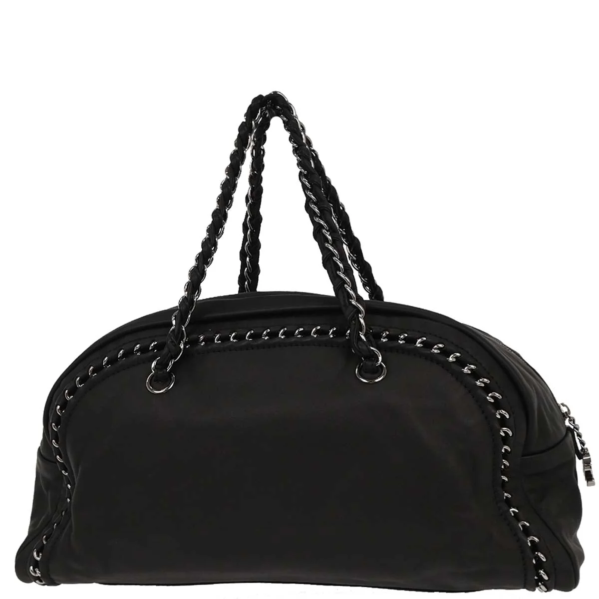 Chanel 2005-2006 Black Calfskin Luxury Line Bowling Bag - Image 2