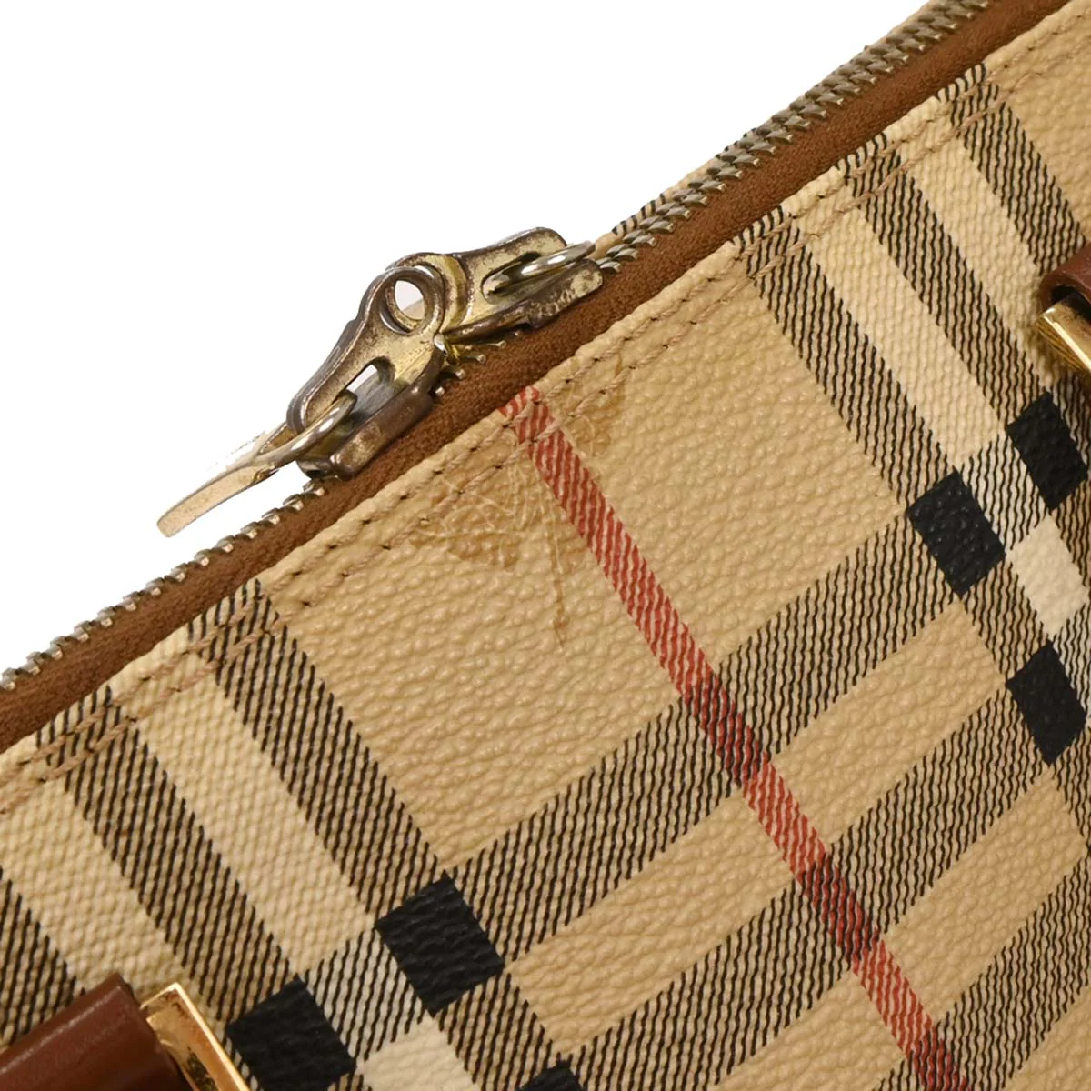 Burberry Beige PVC House Check Handbag - Image 4
