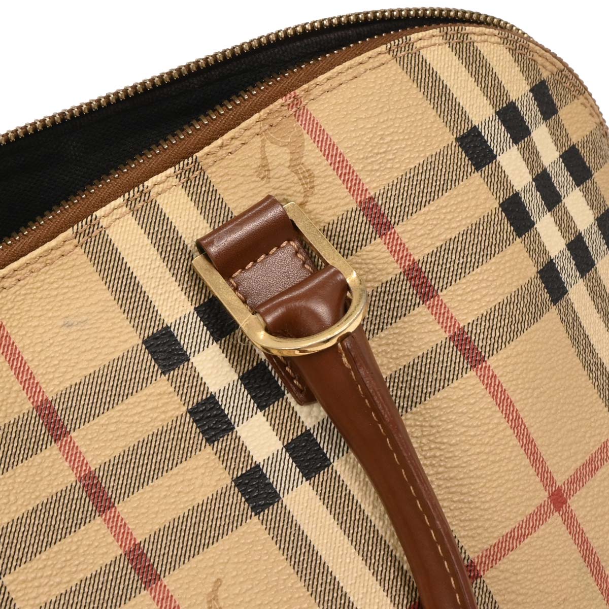 Burberry Beige PVC House Check Handbag - Image 7