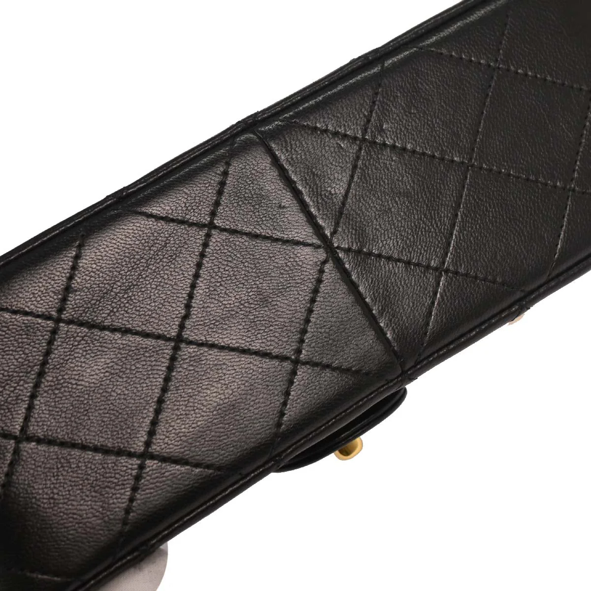 Chanel 1994-1996 Black Lambskin Classic Square Flap Shoulder Bag - Image 4