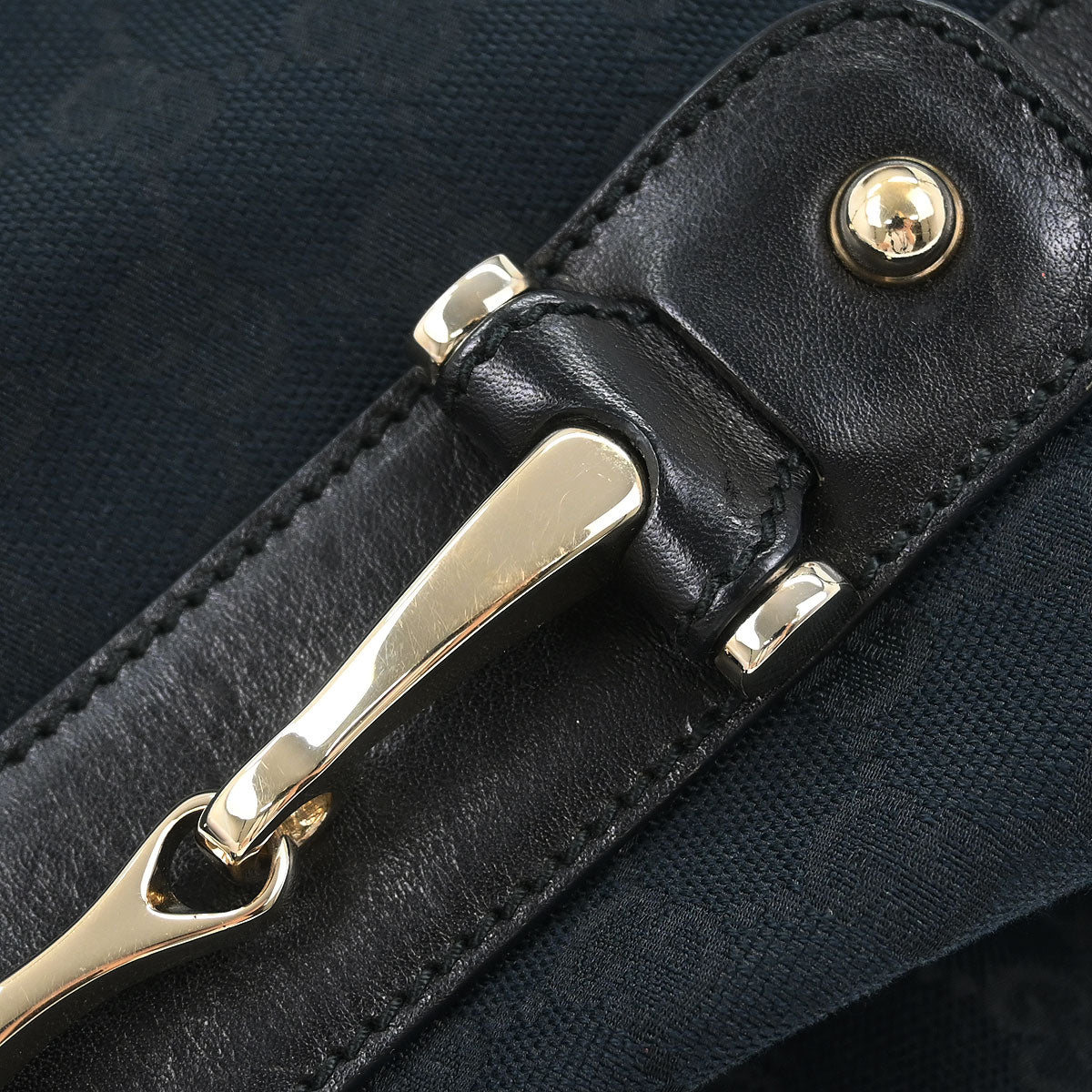 Gucci Black GG Horsebit Handbag - Image 4