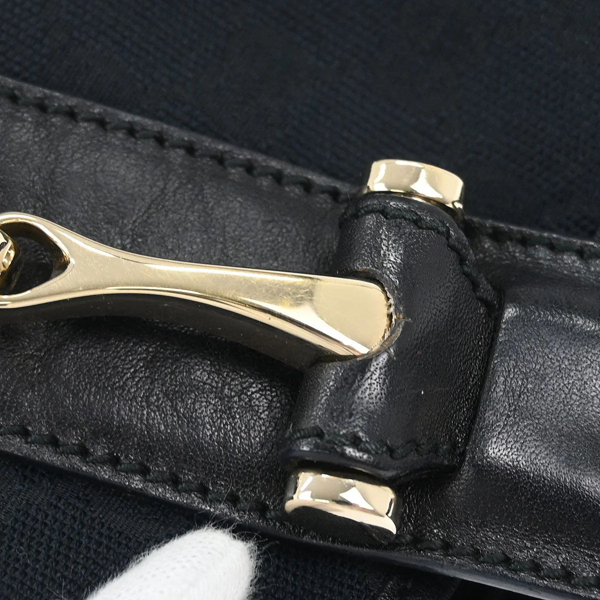 Gucci Black GG Horsebit Handbag - Image 5