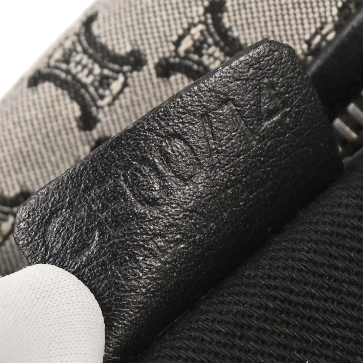 Celine Black Canvas Macadam Handbag - Image 10