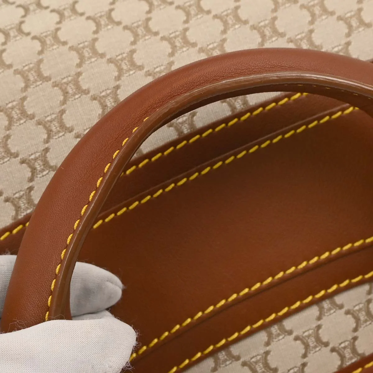 Celine Beige Canvas Macadam Boogie Tote Handbag - Image 7
