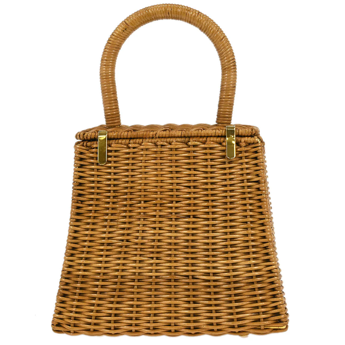 Salvatore Ferragamo Beige Ratan Gancini Handbag - Image 2