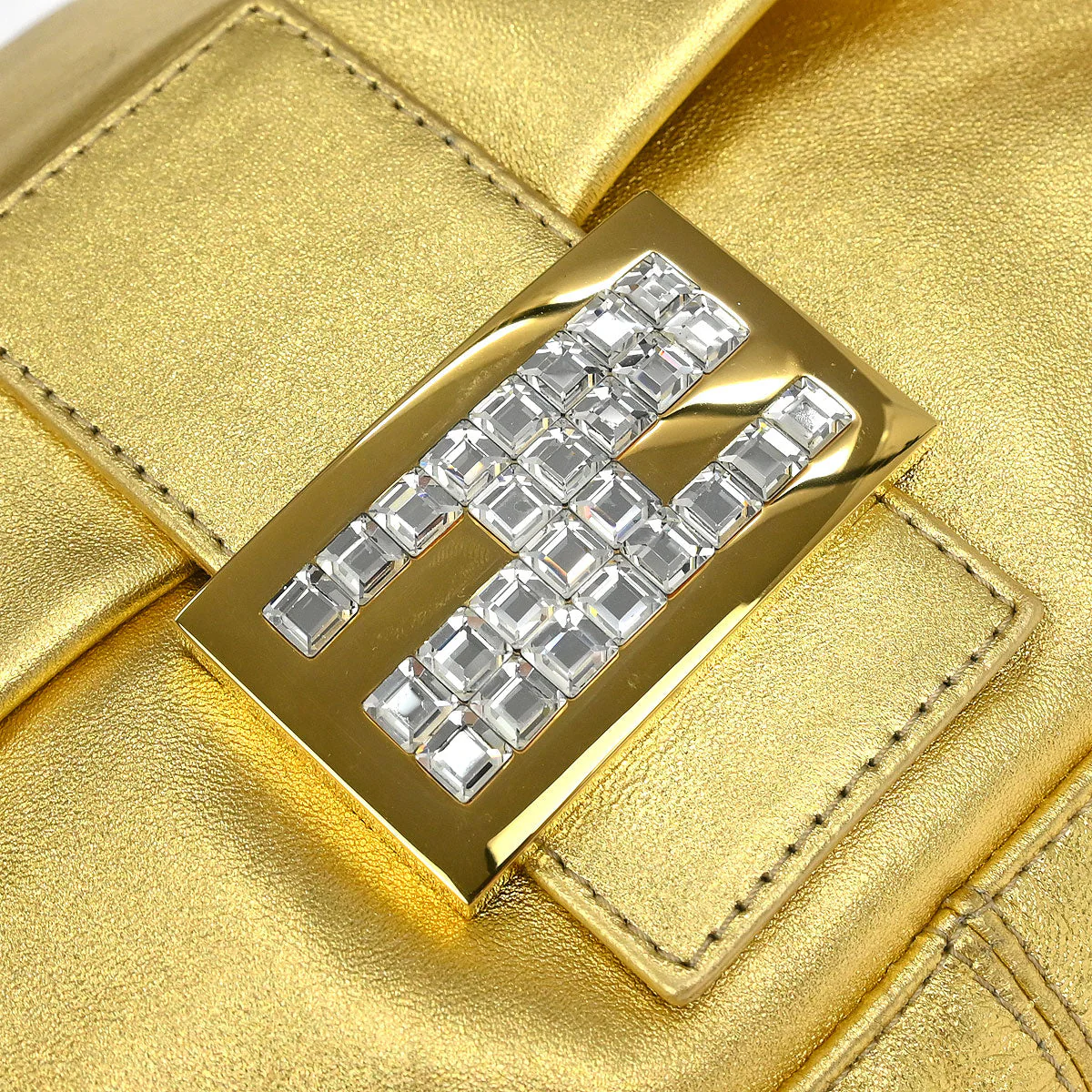 Fendi Gold Lambskin Mamma Baguette Handbag - Image 4