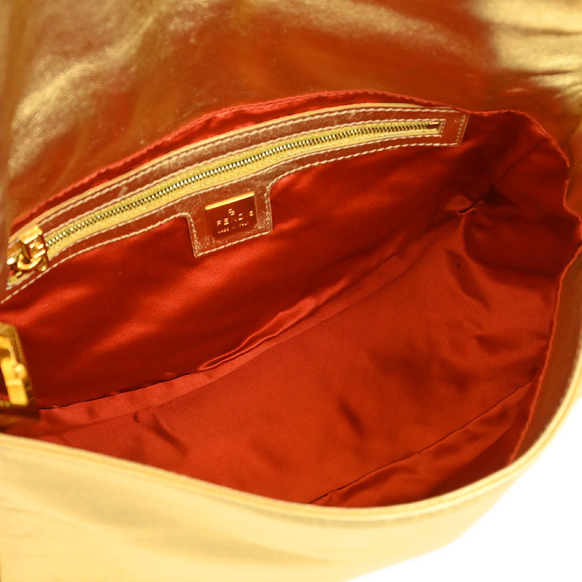 Fendi Gold Lambskin Mamma Baguette Handbag - Image 7