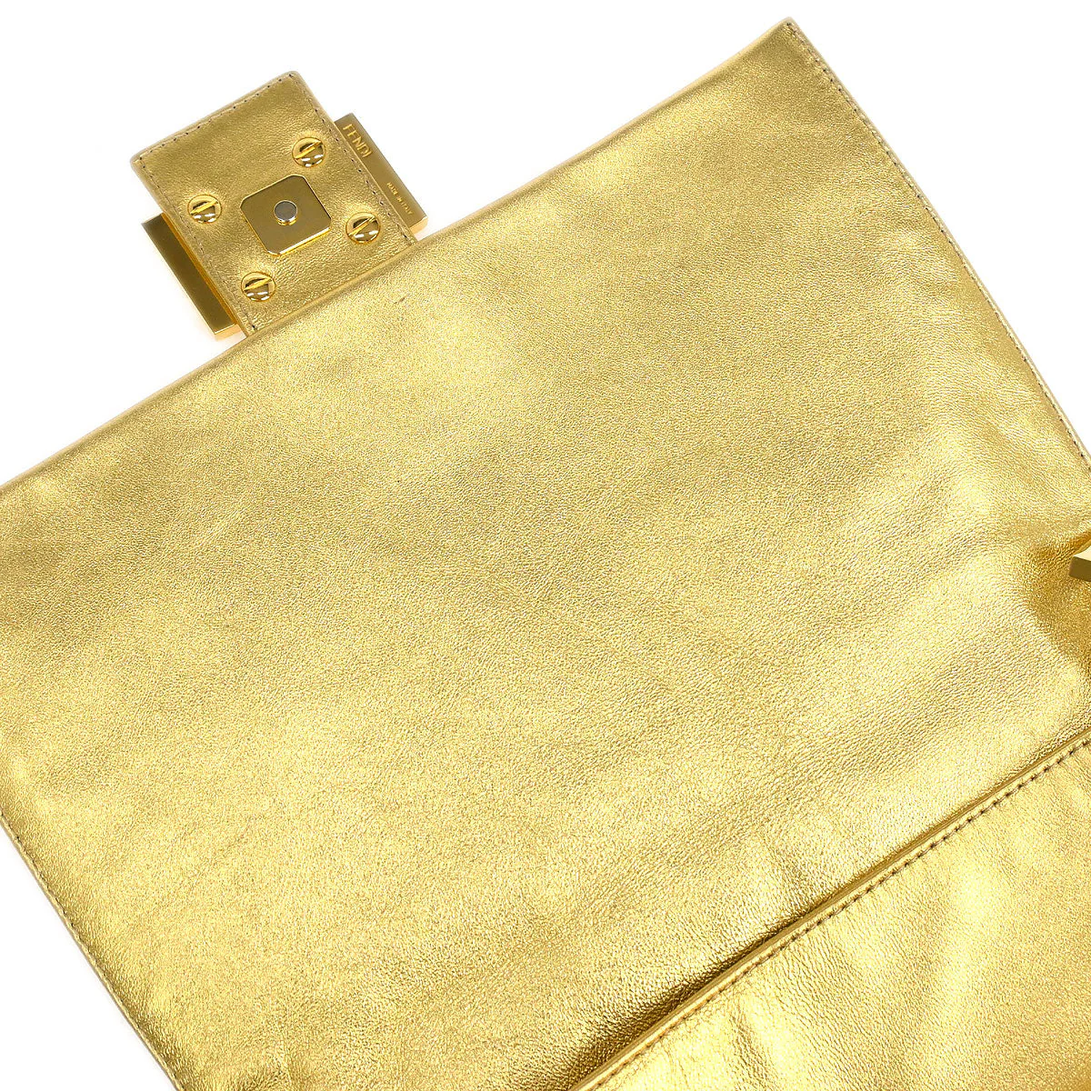 Fendi Gold Lambskin Mamma Baguette Handbag - Image 8