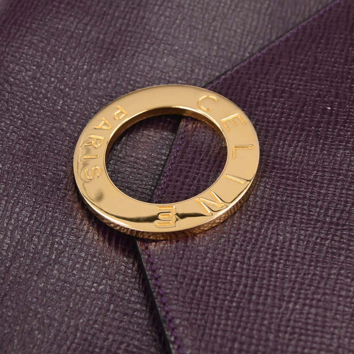 Celine Purple Leather Circle Shoulder Bag - Image 5