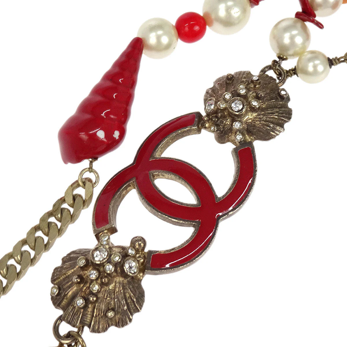 Chanel Silver Chain Belt Costume Pearl Rhinestone 05CSmall Good - Image 3
