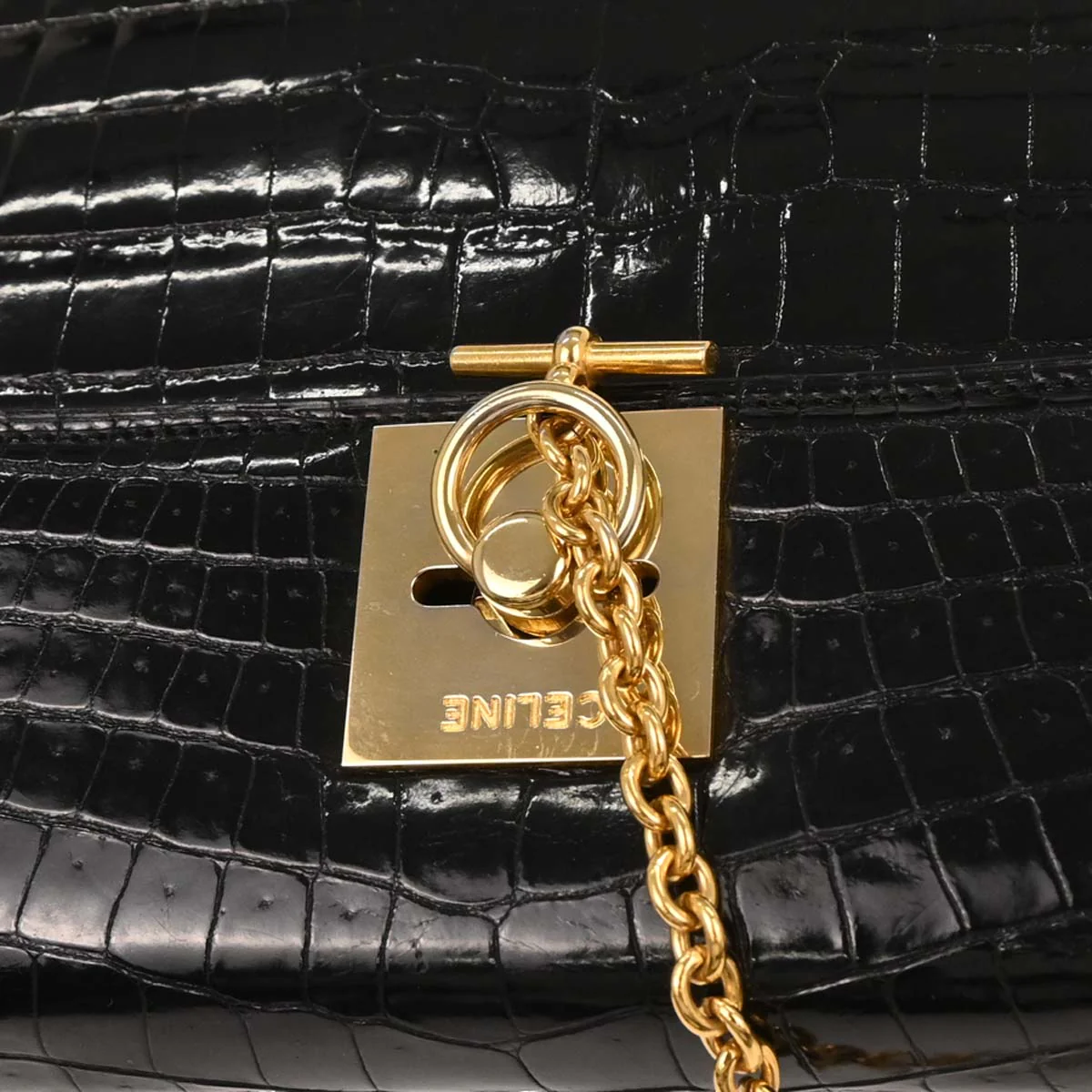 Celine * Black Crocodile Handbag - Image 6