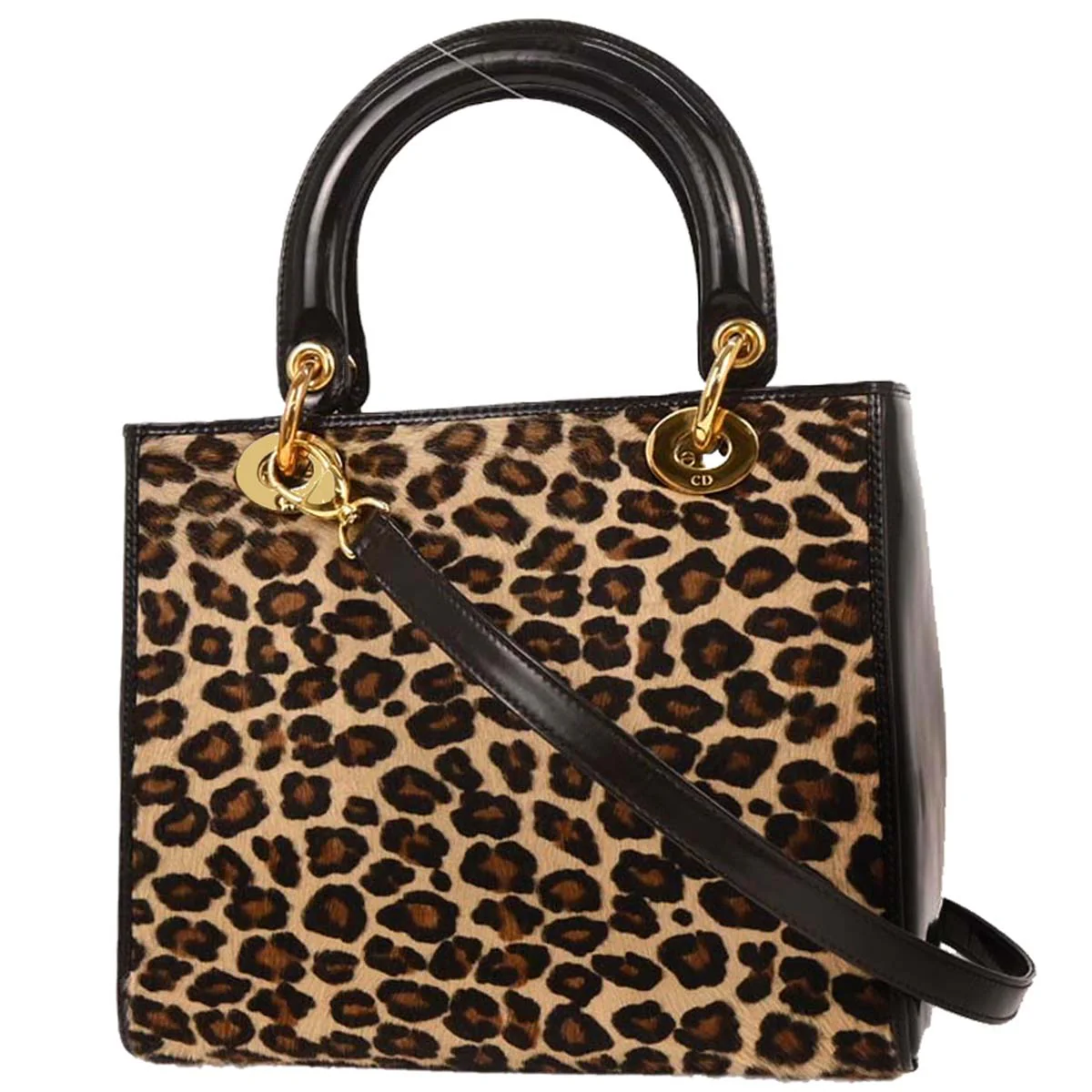 Christian Dior * Beige Pony Hair Medium Lady Dior 2way Shoulder Handbag - Image 2