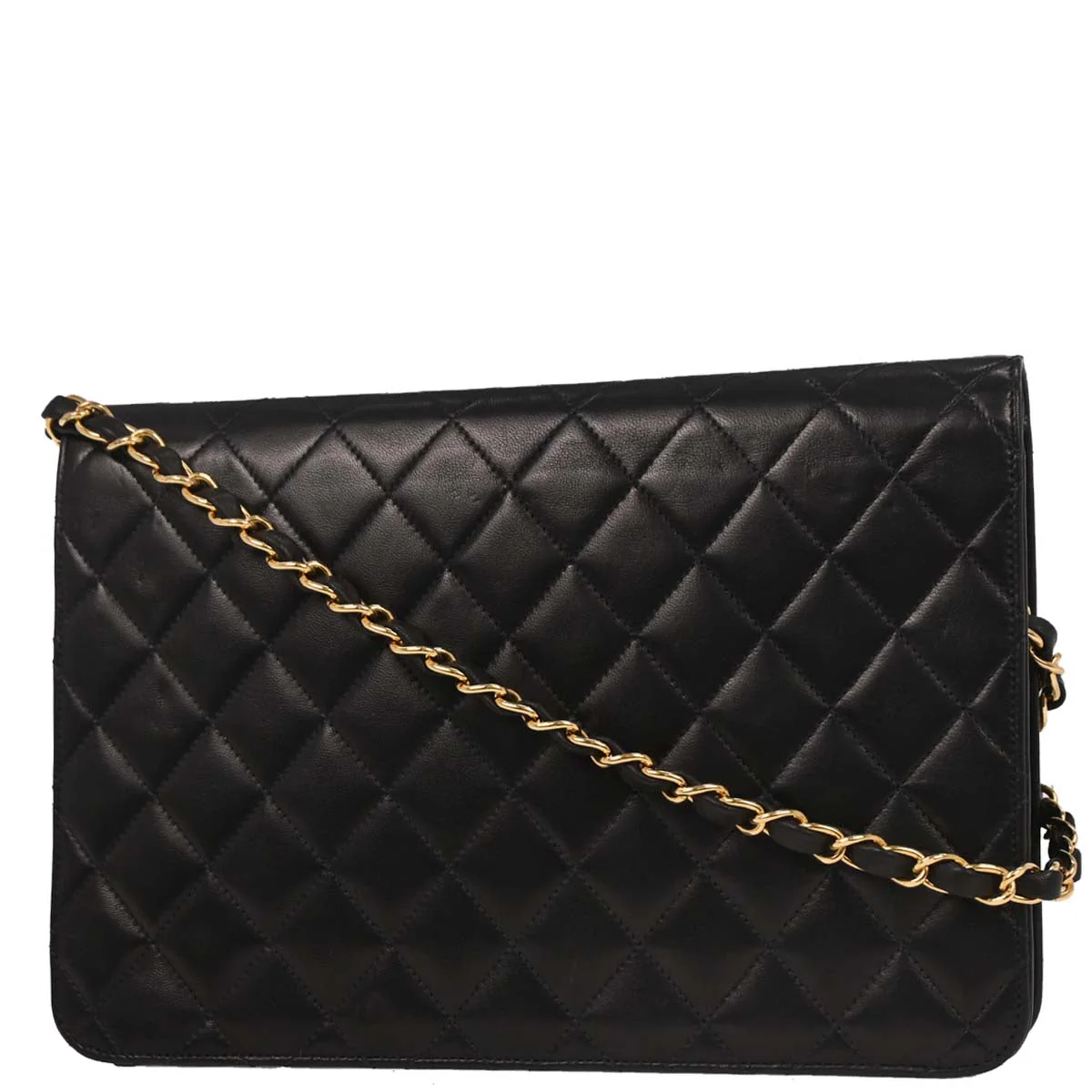 Chanel 2001-2003 Black Lambskin Turnlock Medium Half Flap Shoulder Bag - Image 2