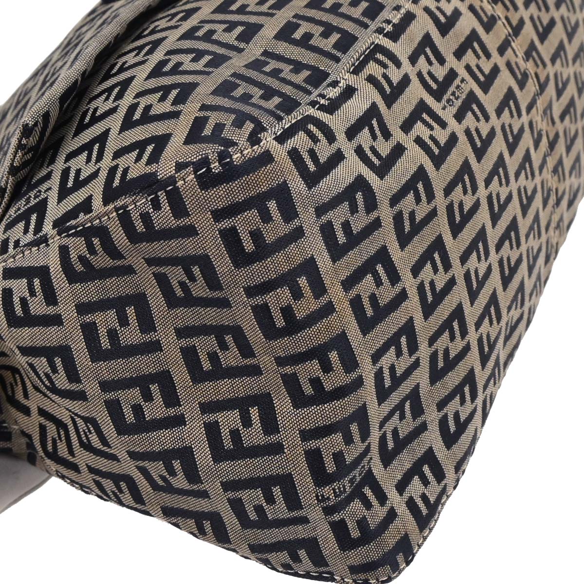 Fendi Navy Gray Zucchino Mamma Baguette Handbag - Image 4