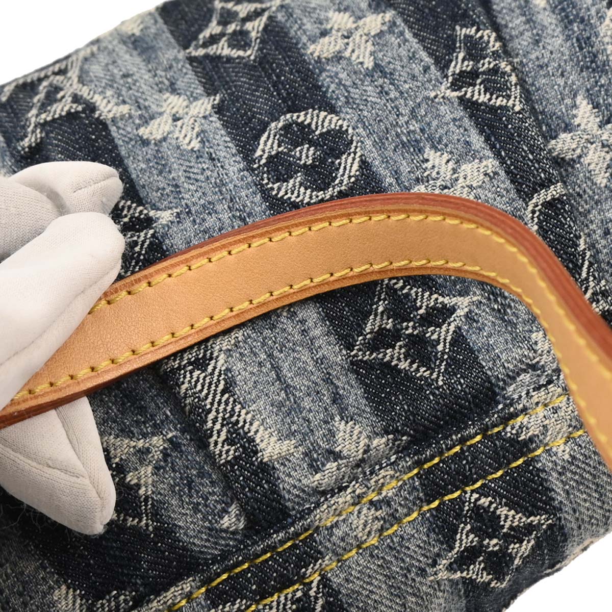 Louis Vuitton Blue Monogram Denim Mini Pleaty Raye Handbag M95333 - Image 3