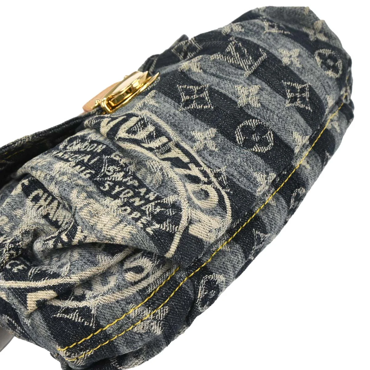 Louis Vuitton Blue Monogram Denim Mini Pleaty Raye Handbag M95333 - Image 4