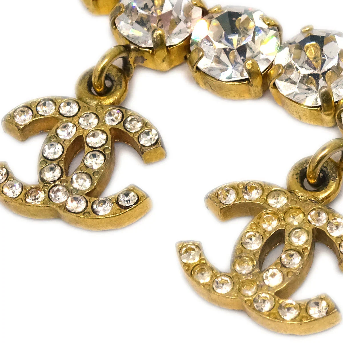 Chanel Rhinestone Bracelet Gold 96P - Image 3