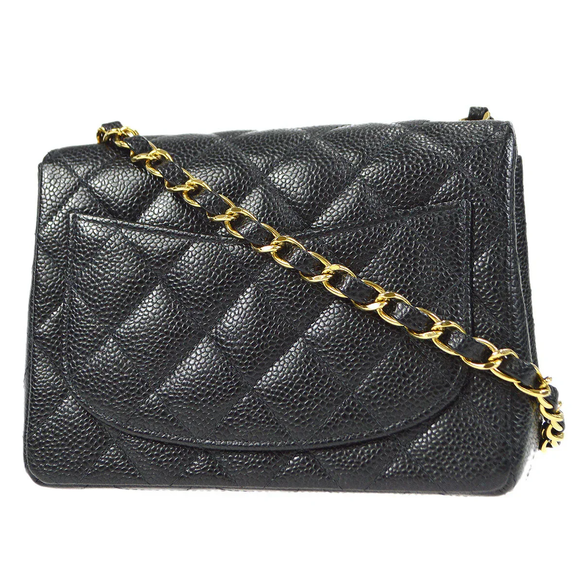 CHANEL Classic Flap Mini Square Chain Shoulder Bag Black Caviar - Image 2