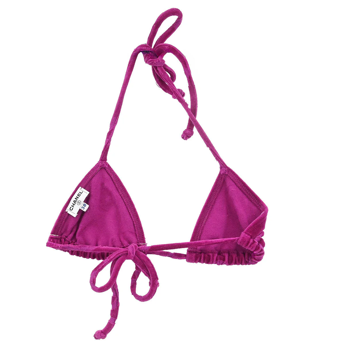 Chanel Purple Pink Velvet Bikini Top #38 - Image 2