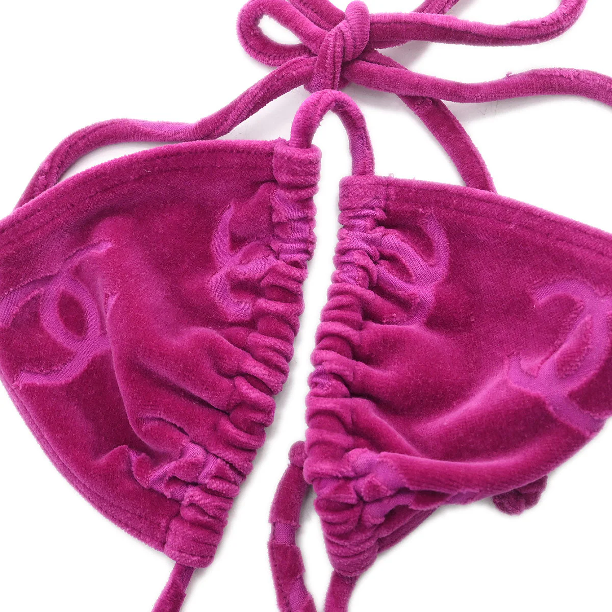 Chanel Purple Pink Velvet Bikini Top #38 - Image 7