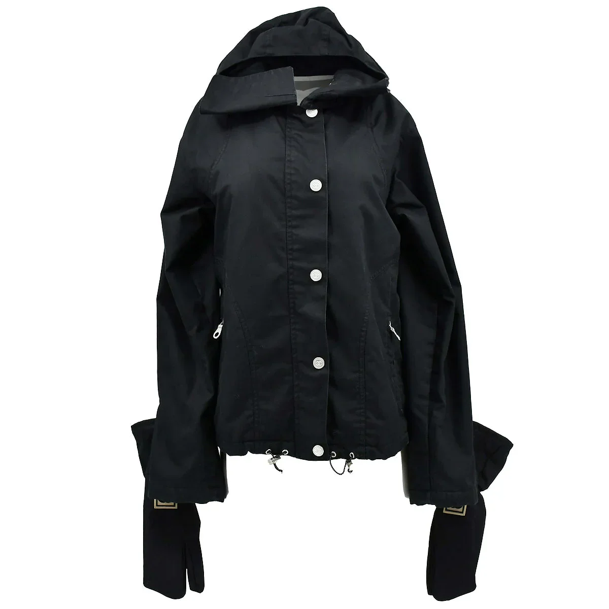 Chanel Sport Line Zip Up Hooded Jacket Black 02A #40
