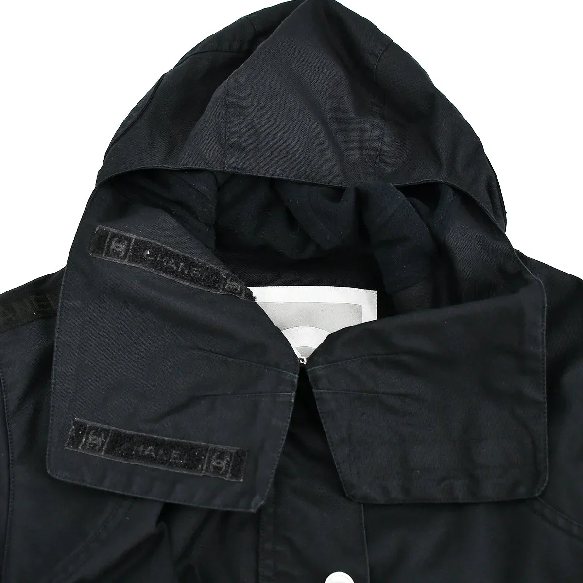 Chanel Sport Line Zip Up Hooded Jacket Black 02A #40 - Image 3